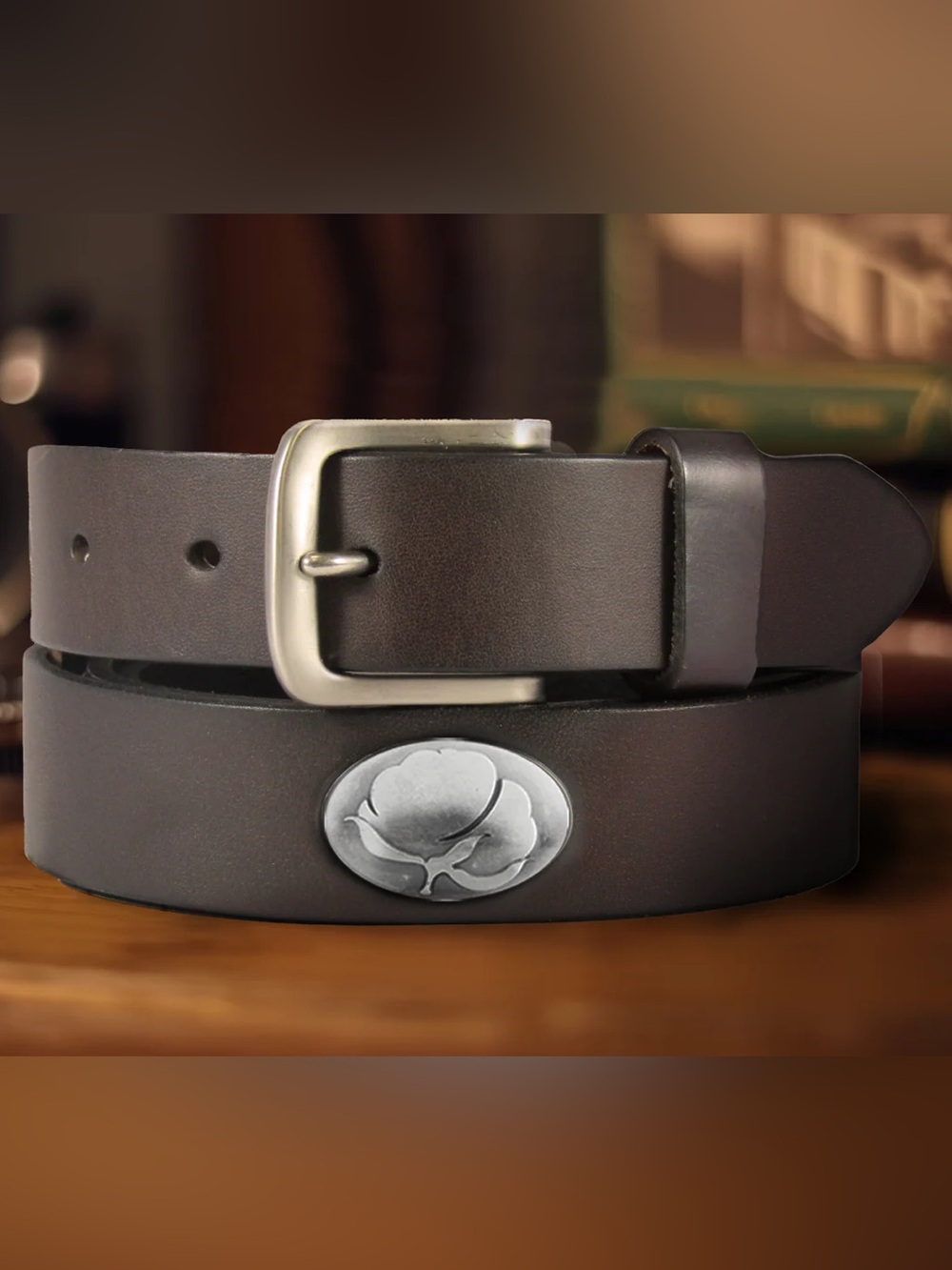 ZEP Pro Brown Genuine Leather Men's Belt - Classic Embossed Logo cotton logo